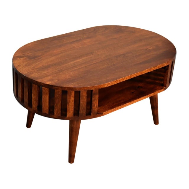 Not Yet Made - Made To Order Chestnut-Finish Mango Wood Japanese-Inspired Coffee Table For Sale - Image 5 of 8