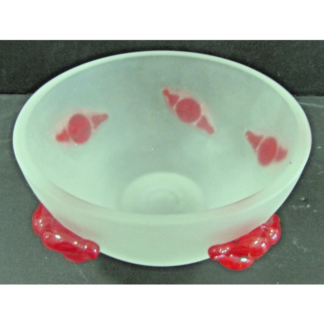 Borowski Satin Finish Lips Studio Glass Bowl Signed to Base For Sale - Image 4 of 9