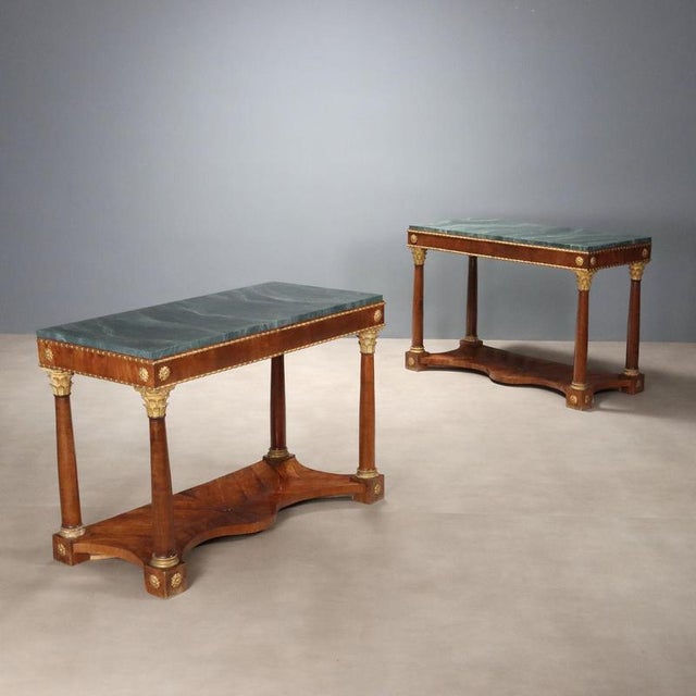 Empire Console Tables in Cherry, Set of 2 For Sale - Image 14 of 14