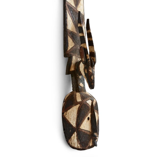 Tribal Old Antique Burkina Faso Antelope Plank Mask For Sale - Image 3 of 12