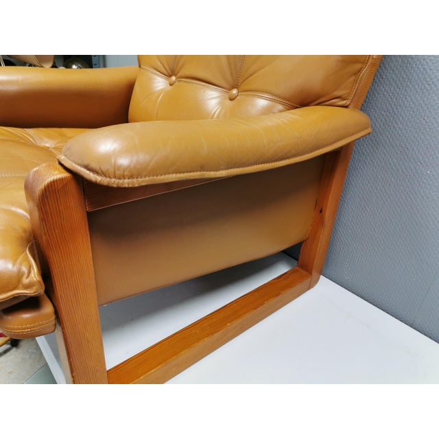 Wood Furuhof Pine Wood and Leather Armchair by Hannu Jyräs for Ikea, 1979 For Sale - Image 7 of 11