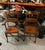 Mid-Century Modern Pair of Vintage Leather Seated Wooden Chairs For Sale - Image 3 of 7