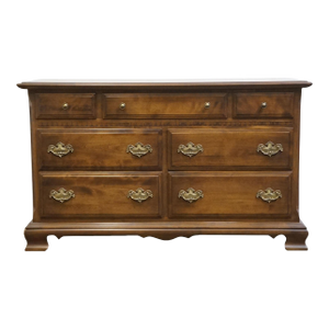 Ethan Allen Classic Manor Solid Hard Rock Maple 56" Double Dresser 15-5202