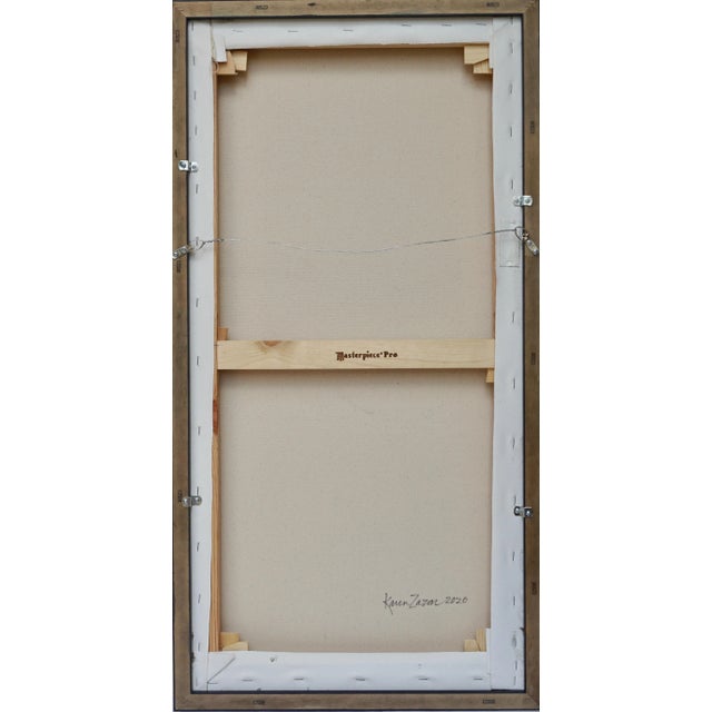 Contemporary Contemporary Koi Pond Painting "Staying Afloat" by Karen Zazon For Sale - Image 3 of 8