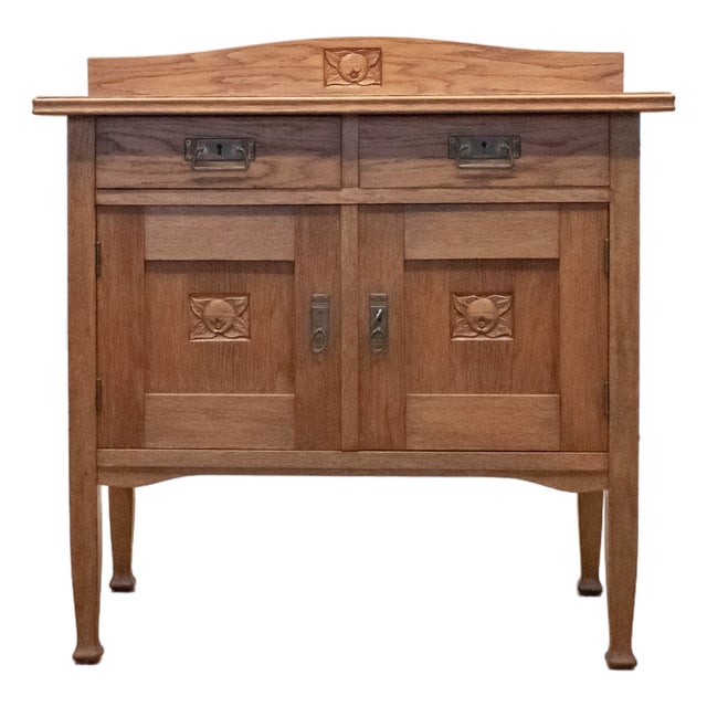 Small Art Nouveau Swedish Oak Sideboard, 1930s For Sale