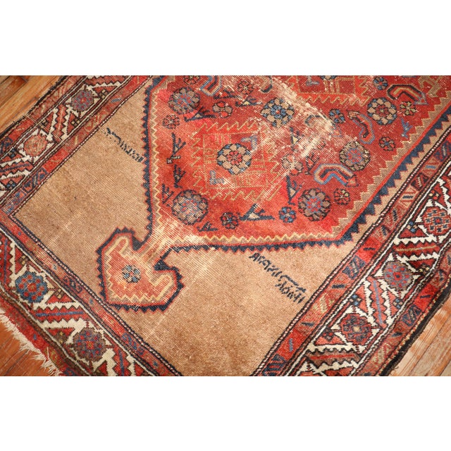 early 20th century persian tribal camel field worn rug Measures: 4'1" x 6'7".
