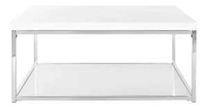 High Gloss Coffee Table in White & Chrome