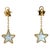 Silvery White Pearl Star Galaxy Celestial Constellation Zodiac 18K Gold Earrings 18K Yellow Gold Silvery White Mother of...