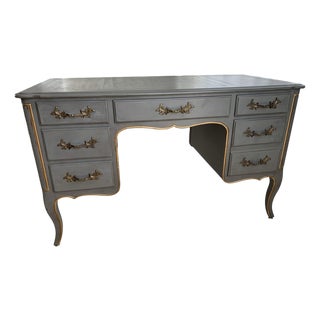 Vintage Grey French Style Writing Desk For Sale