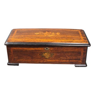 Swiss Cylinder "6-Airs" Marquetry Music Box For Sale