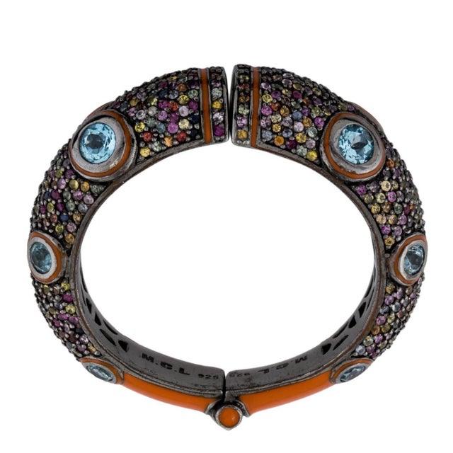 David Webb Matthew Campbell Laurenza Cuff Bracelet Sapphire Topaz Cuff Bangle Gemstone MCL For Sale - Image 4 of 6