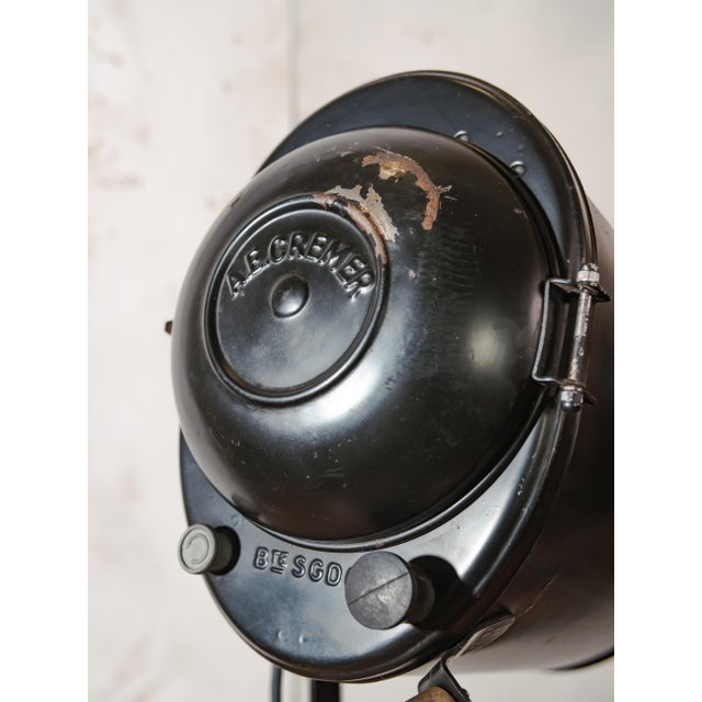 Industrial Vintage Industrial Theater Spotlight Floor Lamp from A.E. Cremer, 1950s For Sale - Image 3 of 18