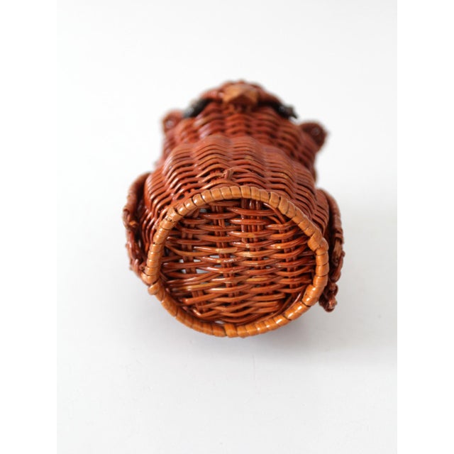 Vintage Wicker Owl Basket For Sale - Image 10 of 12