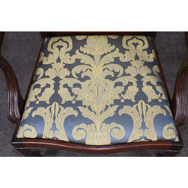 Set of 8 Fantastic Chinese Chippendale Style Carved Mahogany Dining Chairs For Sale - Image 11 of 14