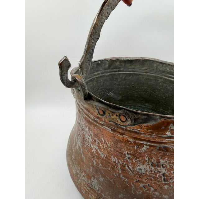 Large Antique Copper Pot and Spoon, 1920s, Set of 2 For Sale - Image 4 of 18