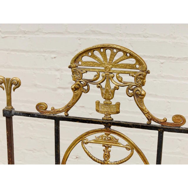 Fireside Antique Chair With Wrought Iron and Cast Brass For Sale In Los Angeles - Image 6 of 9