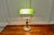 Brass and Green Glass Library Desk Lamp, 1970s For Sale - Image 3 of 8