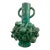 Vintage Italian Coastal Green Glazed Ceramic Shell & Starfish Urn Vase For Sale