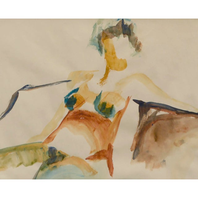 Abstract Expressionism 1970s Seated Nude Figure Painting by Doris Warner For Sale - Image 3 of 6