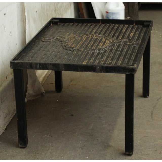 2010s Beaded Wreath Iron Coffee Table For Sale - Image 5 of 5