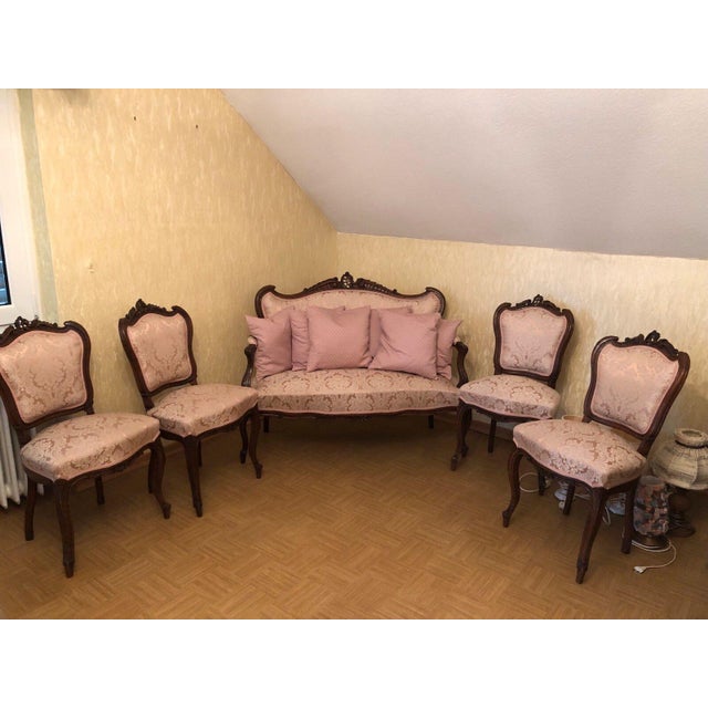 Antique Baroque Living Room Sofa and Chairs, 1930s, Set of 5, in Very Good conditions. Designed 1920 to 1949 I have...