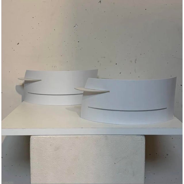 Metal and Glass Wall Lights, 1980, Set of 2 For Sale - Image 6 of 8