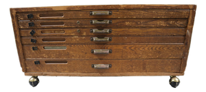 1920s Hamilton Letterpress Cabinet With Brass Hardware