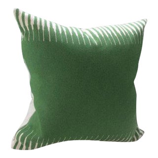 Manuel Canovas Pillows in Green Woven Kazan Pattern Down Filled 18" Pillow - Single For Sale