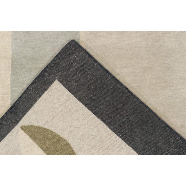 Gray Rug & Kilim’s French Art Deco Style Rug in Gray, Brown & Black Geometric Pattern For Sale - Image 8 of 8