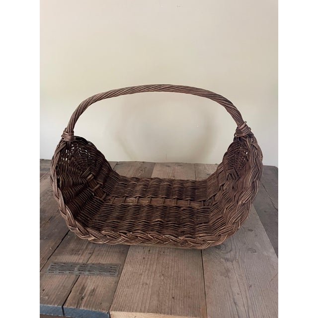 Wood Vintage Log Basket, 1920s For Sale - Image 7 of 8