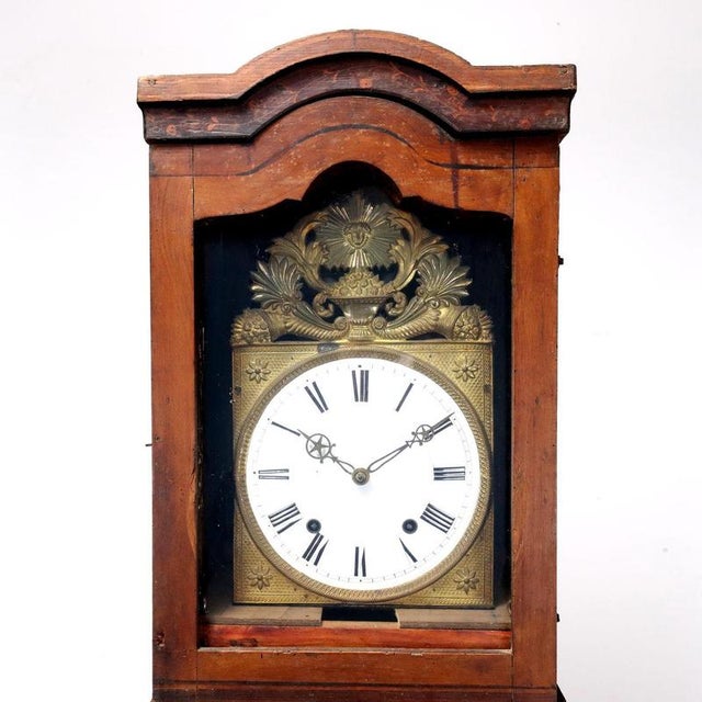 Brown Antique Pendulum Clock in Fir For Sale - Image 8 of 11