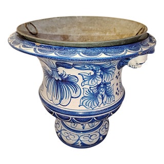 Ceramic Cachepot by Antoine Montagnon for Nevers, 1880 For Sale