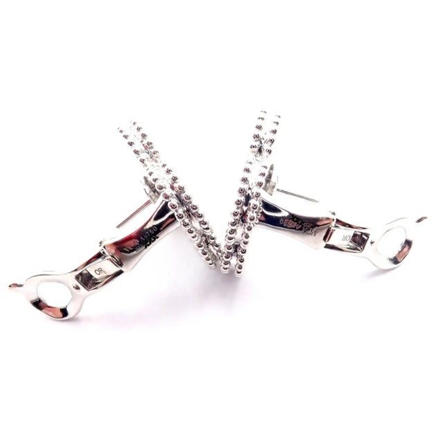Contemporary Van Cleef & Arpels White Gold Magic Alhambra Diamond Earrings, Pair For Sale - Image 3 of 10