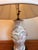Vintage 32” Chinoiserie Floral Porcelain Table Lamp With Raised Flower Knockers and Fluted Shade For Sale - Image 4 of 12