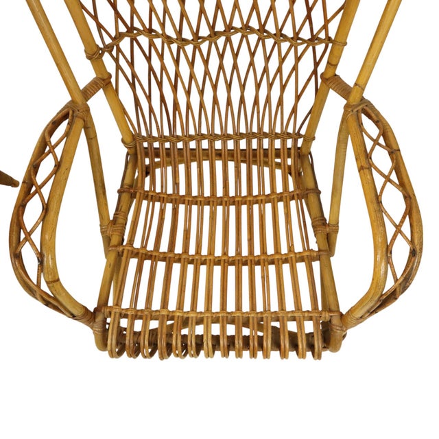 Vintage Rattan Armchairs and Table, 1960s, Set of 3 For Sale - Image 16 of 18