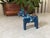 Small Swedish Folk Art hand-painted Dala horse figure, in a traditional blue. Original sticker is no longer present I ship...