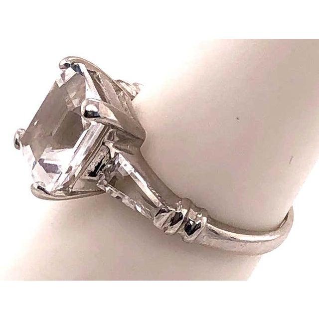 14 Karat White Gold Fashion Ring, Zircon Center Stone, Size 7 For Sale - Image 4 of 10