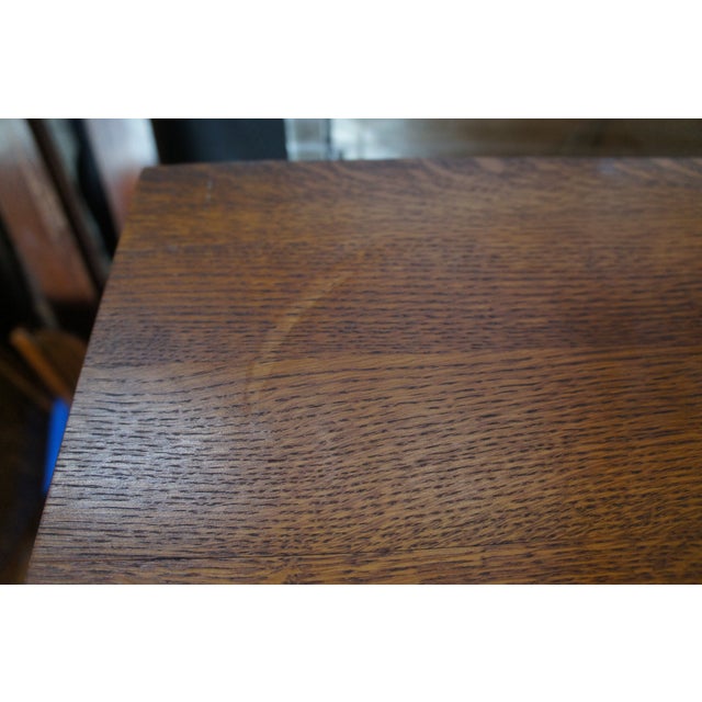 Stickley Quartersawn Oak Mission Bookshelf Bookcase Curio Cabinet 60" For Sale - Image 6 of 16