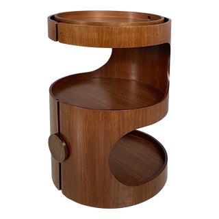 Italian Modern Round Wooden Coffee Table, 1970s For Sale