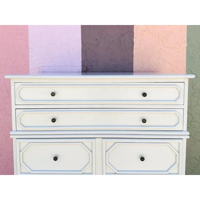 Wood Mid 20th Century Palm Beach Regency Ficks Reed Faux Bamboo Tall Chest For Sale - Image 7 of 12