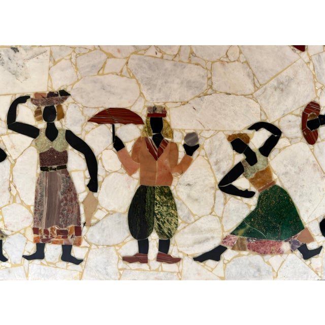 1960s Vintage Pietra Dura Marble/Stone Inlay Console Table/Small Table/Desk For Sale - Image 11 of 14