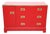 1970's Campaign Style Red and Brass Storage Cabinet by Directional For Sale