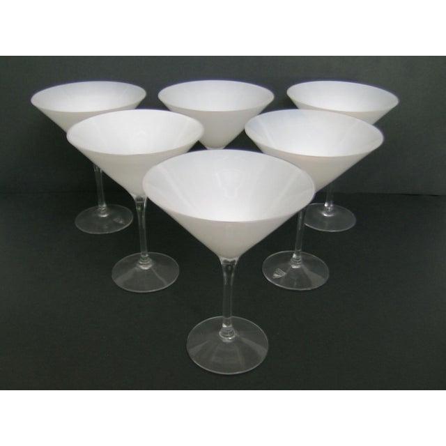 Modern Vintage Orrefors Sweden Milky Crystal Martini Glasses - Set of 6 For Sale - Image 3 of 5