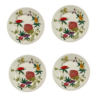 Limoges Salad Plate 7(3/4) Wide Set of 4 Floral Design Vintage French Collection For Sale
