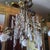 1940's Hollywood Regency Gilt & Verdigris Bronze, Crystal & Tole Floral Pendant/ Chandelier For Sale - Image 15 of 18