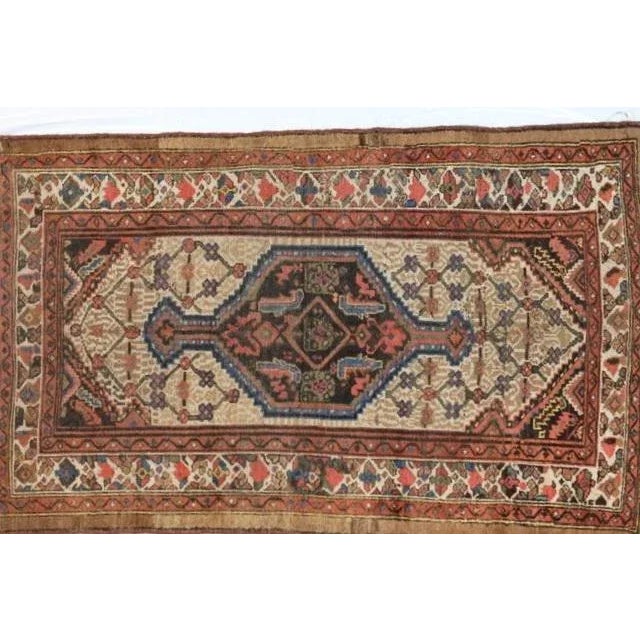 Wool on wool pile genuine hand made antique Persian Camel Hair Hamadan Rug -