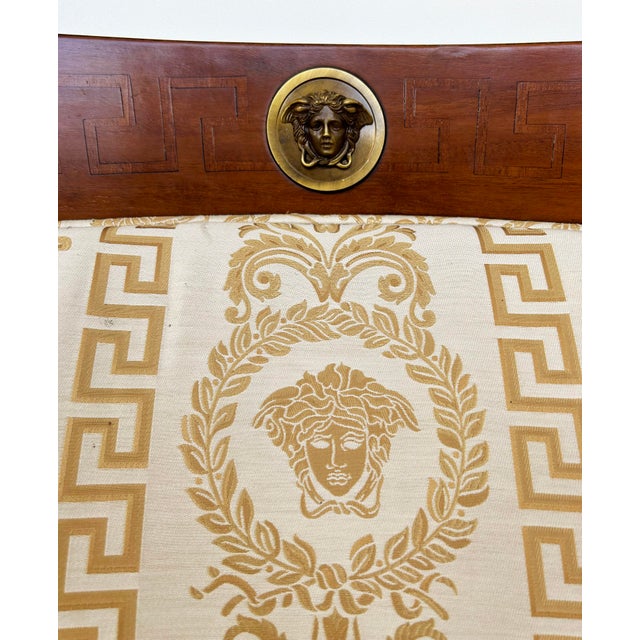 "Elena" Italianate Biedermeier-Style Chair by Gianni Versace Home With Medusa For Sale - Image 10 of 12