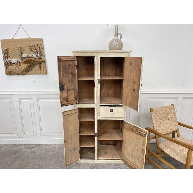 Cream Pine Pantry, France, 1920s For Sale - Image 8 of 11