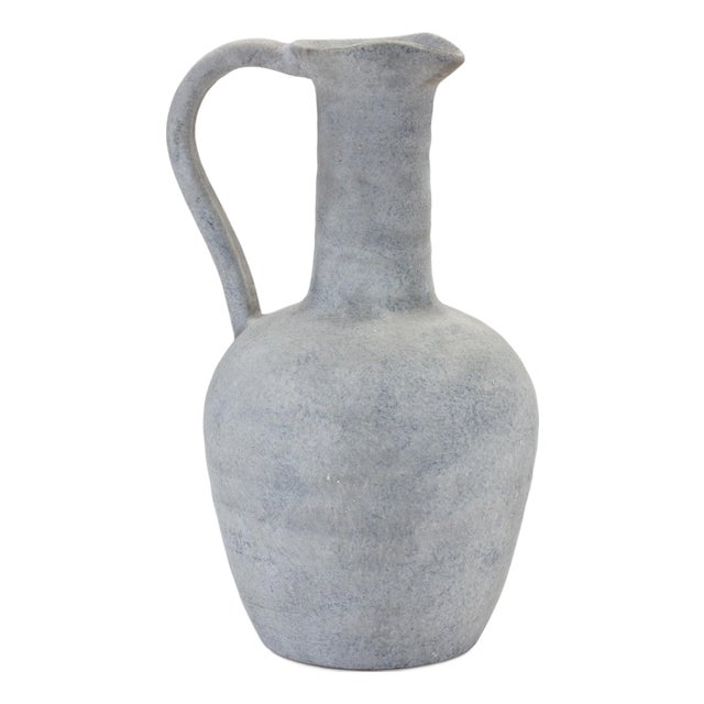 Gray Pitcher Vase 12"H For Sale