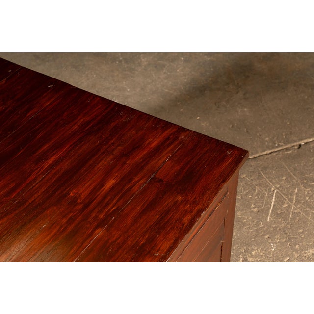 Early 20th Century Massive Antique Flat File in Mahogany Red For Sale - Image 10 of 10
